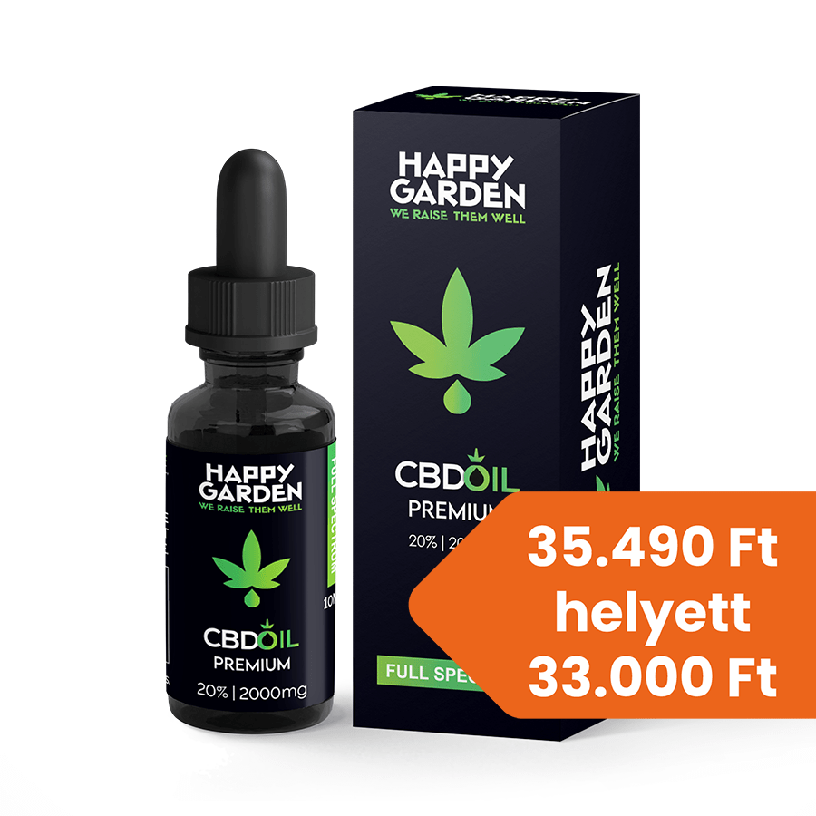 Happy Garden 20% teljes spektrumú CBD olaj (10 ml - 2000 mg) CBD Hungary